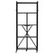 Black Carbon Steel 5 Tier Folding Garage Storage Shelf with Casters and J-Hooks
